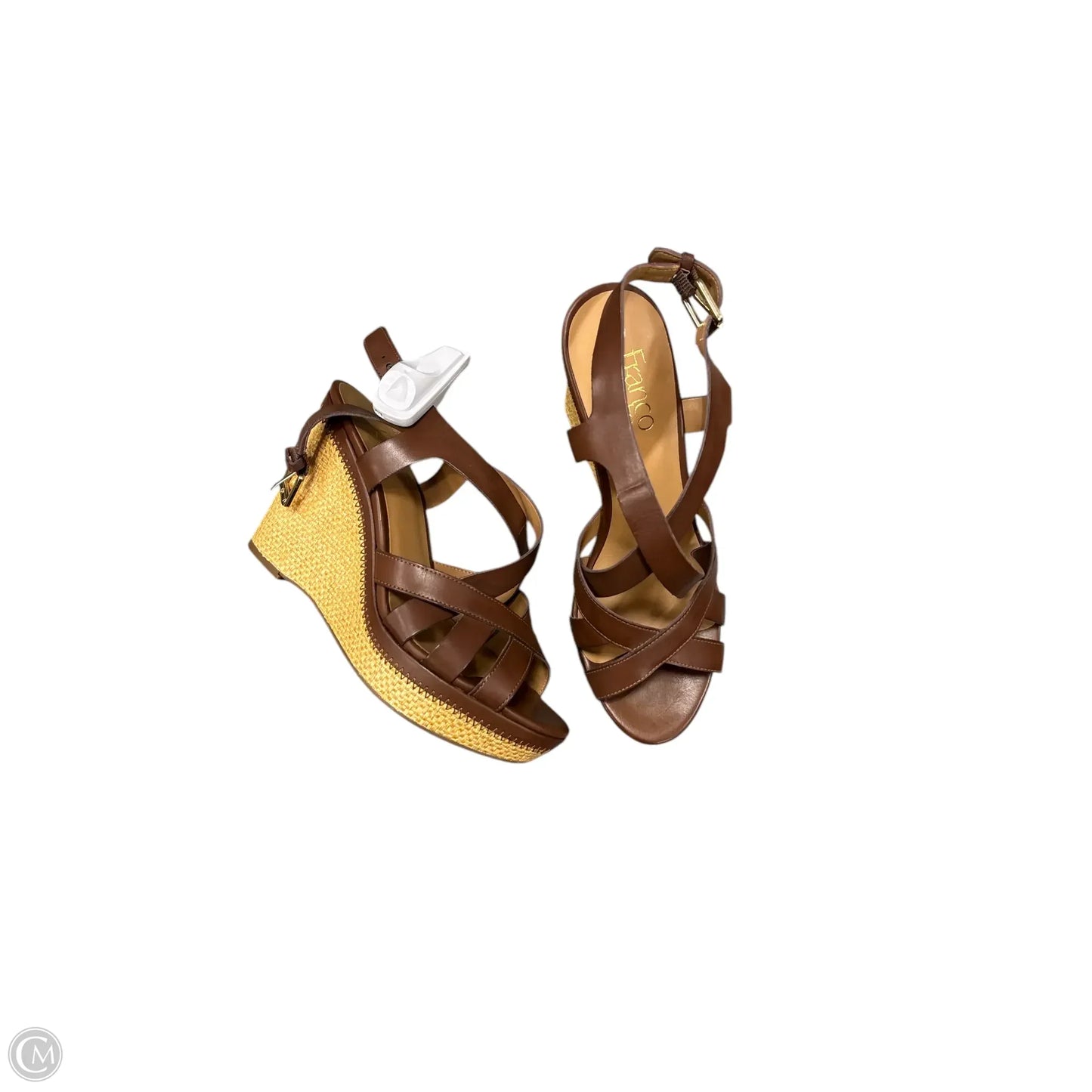 Sandals Heels Wedge By Franco Sarto In Brown, Size: 8