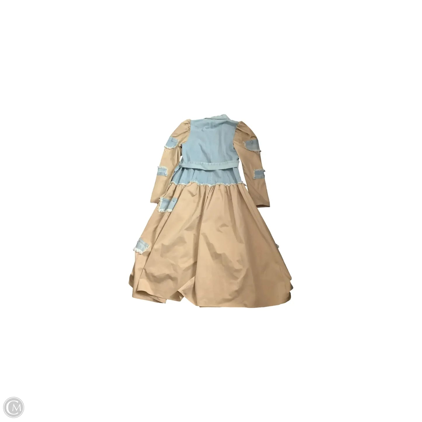 Dress Casual Midi By Clothes Mentor In Blue & Tan, Size: L