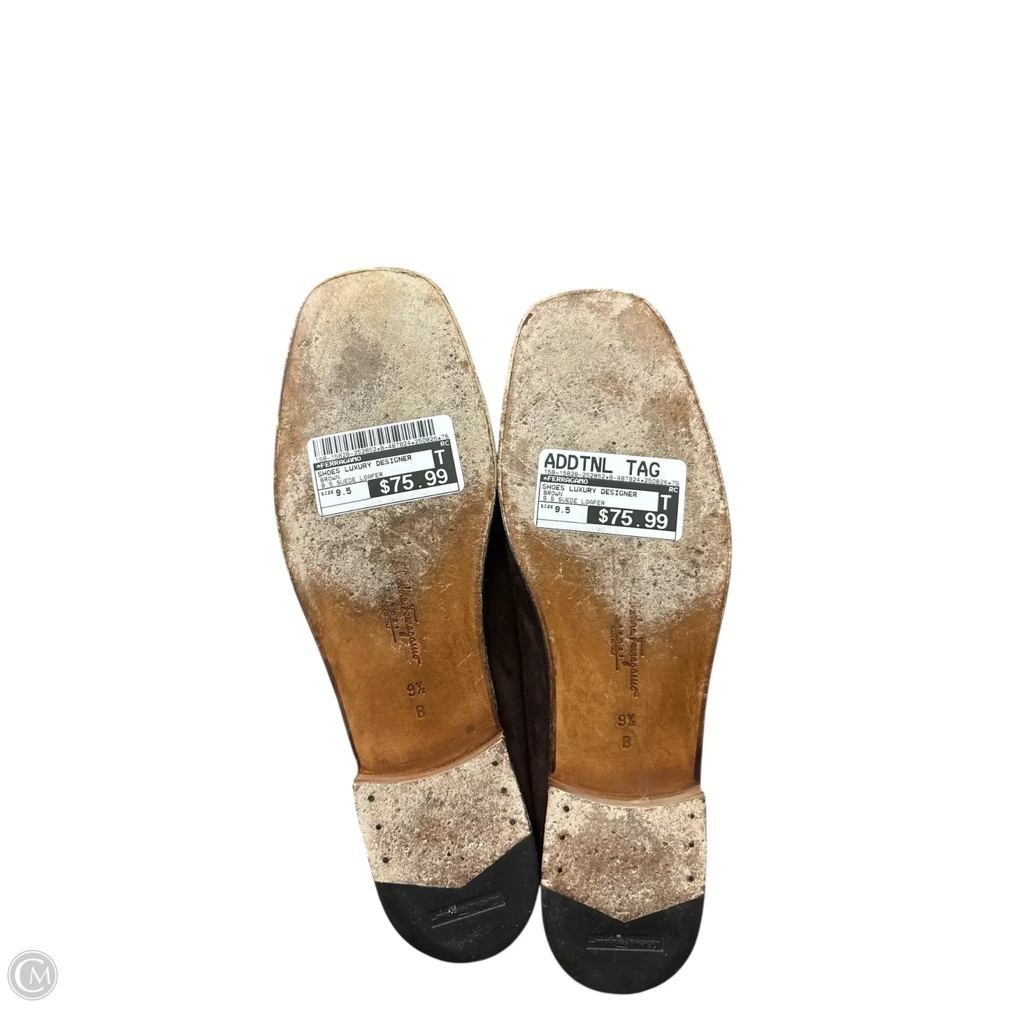 Shoes Luxury Designer By Ferragamo In Brown, Size: 9.5