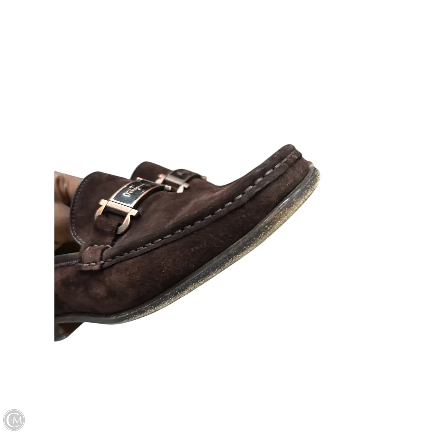 Shoes Luxury Designer By Ferragamo In Brown, Size: 9.5