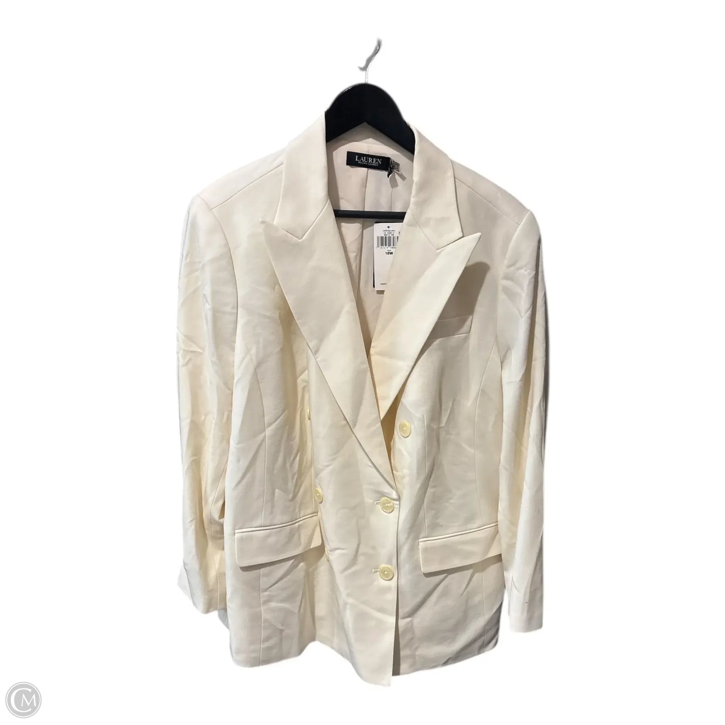 Blazer By Lauren By Ralph Lauren In Cream, Size: 18