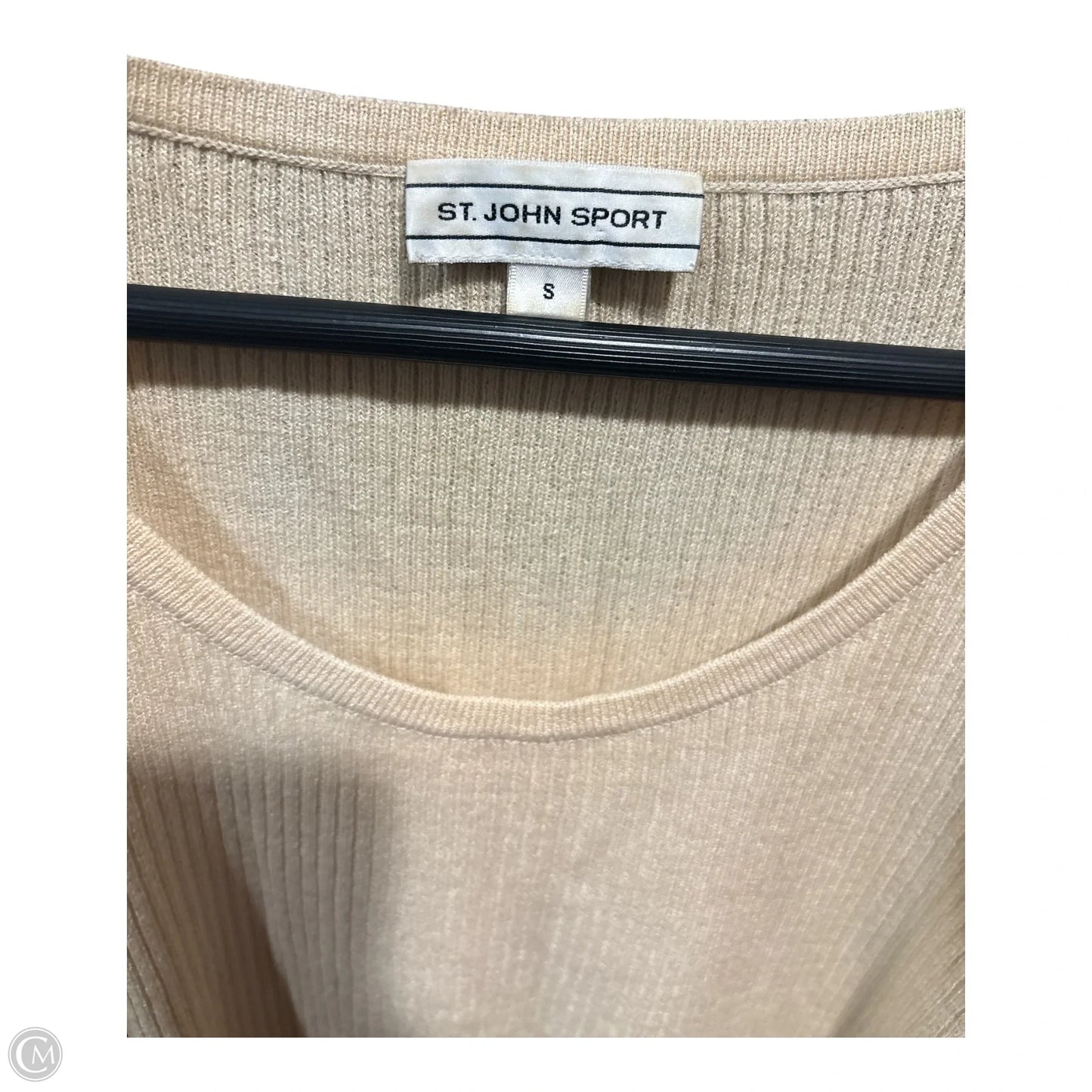 Top Short Sleeve Luxury Designer By St John Collection In Cream, Size: S