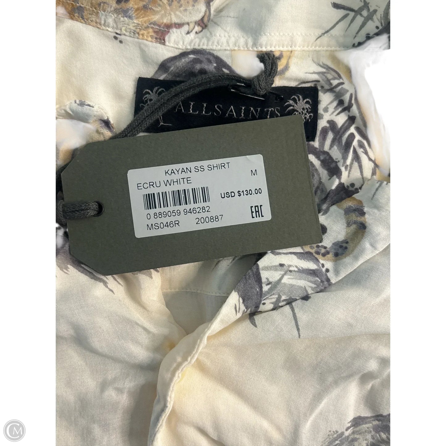 Top Short Sleeve Designer By All Saints In Cream, Size: M