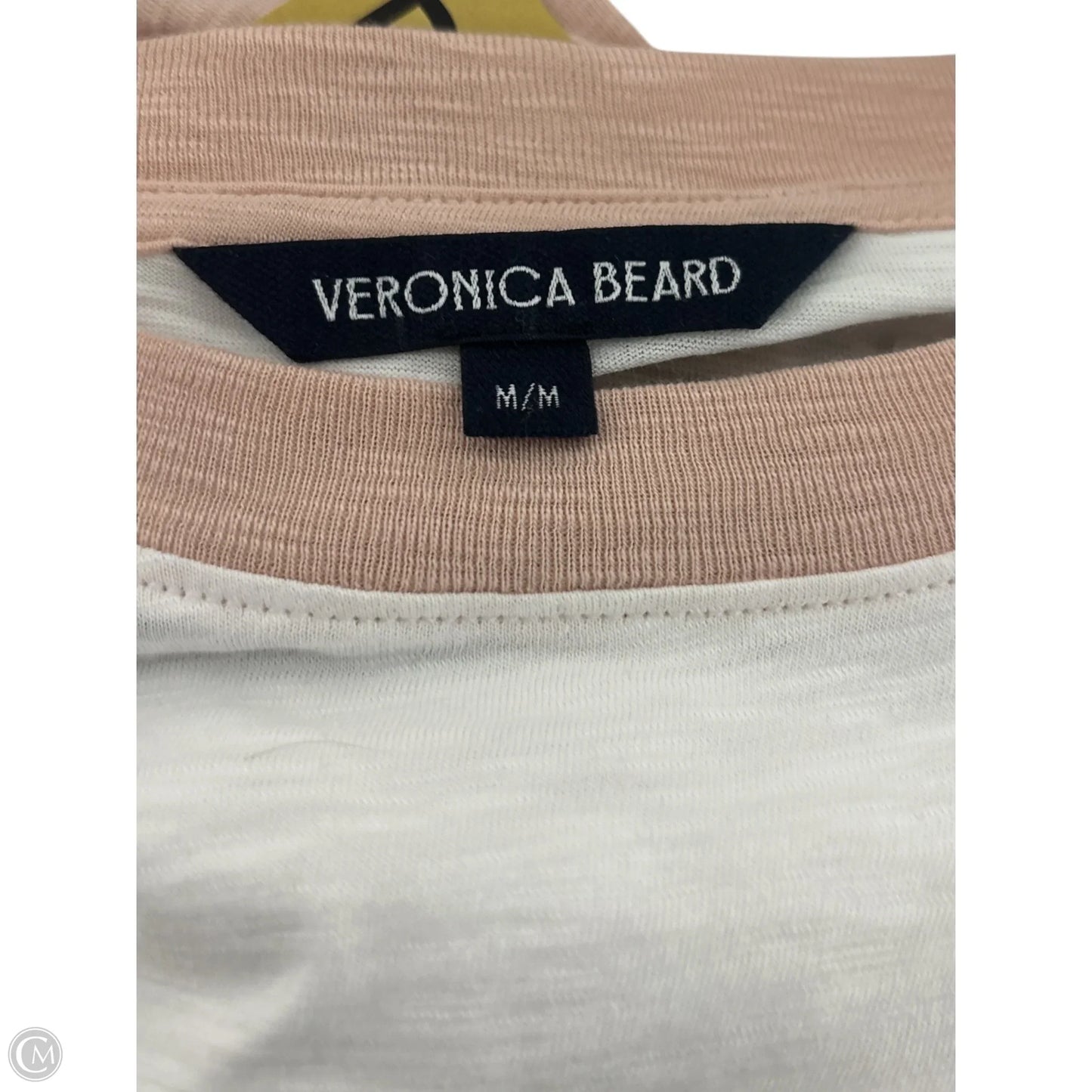 Top Long Sleeve Basic By Veronica Beard In Pink & White, Size: M