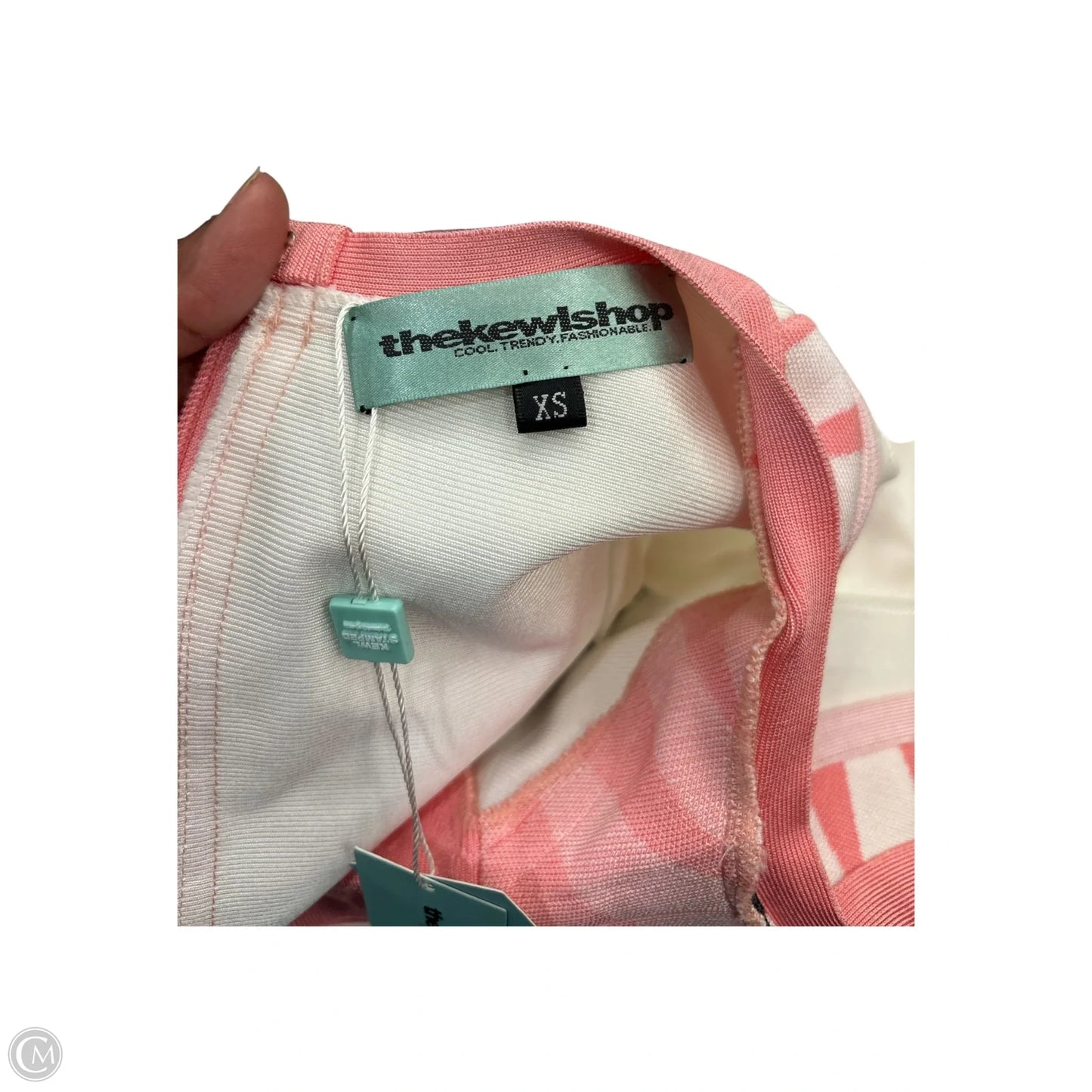 Dress Casual Midi By Clothes Mentor In Pink & White, Size: Xs