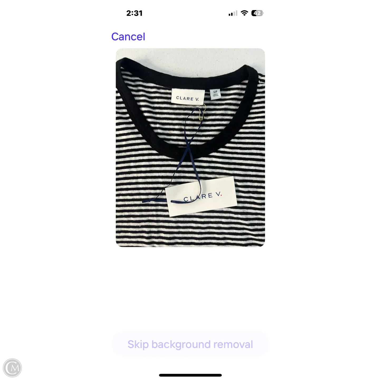 Top Sleeveless By Clare V. In Striped Pattern, Size: S