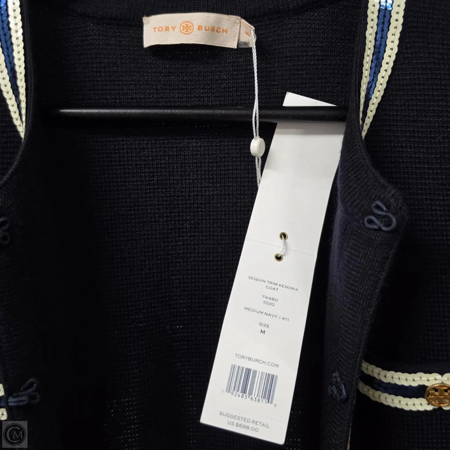 Cardigan Designer By Tory Burch In Navy, Size: M