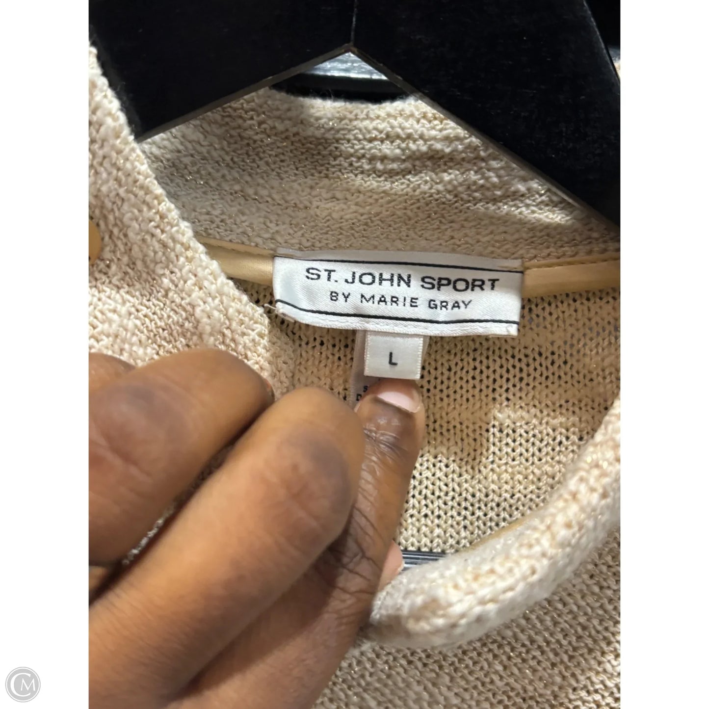 Blazer Luxury Designer By St John Collection In Cream, Size: L