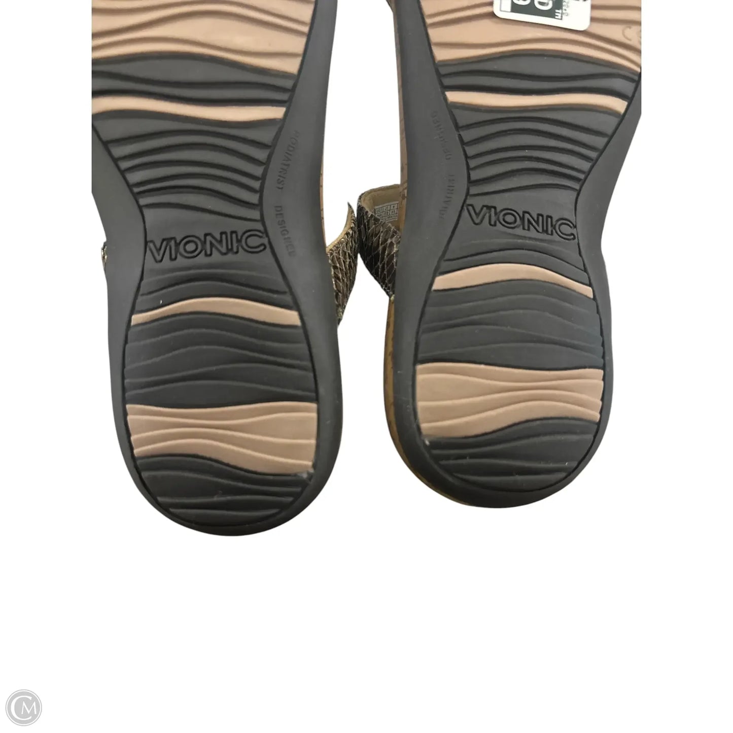 Sandals Flats By Vionic In Snakeskin Print, Size: 6