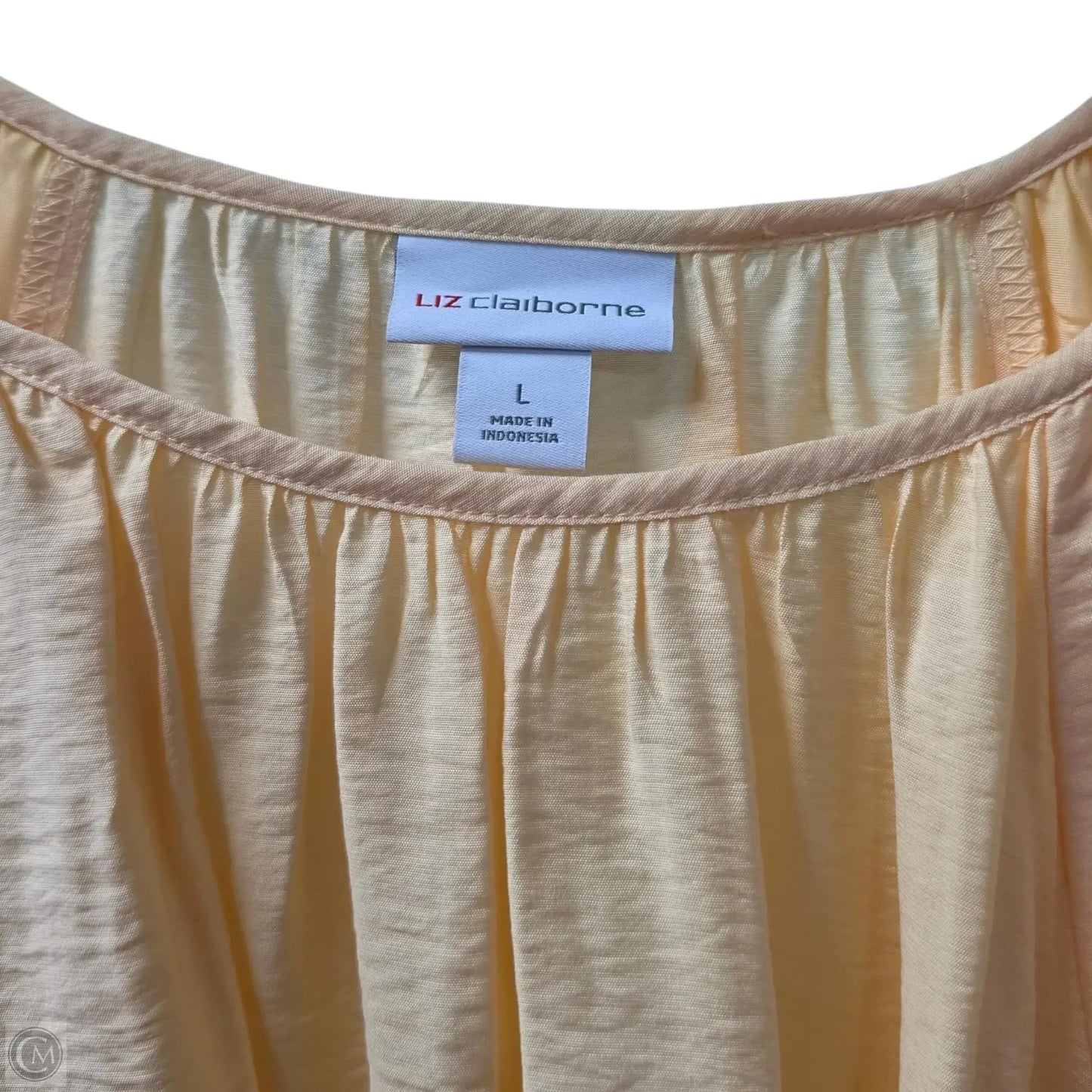 Top Short Sleeve Basic By Liz Claiborne In Yellow, Size: L