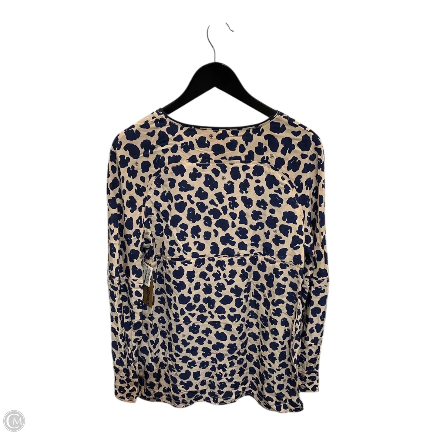 Top Long Sleeve Designer By Tory Burch In Blue & Tan, Size: 12