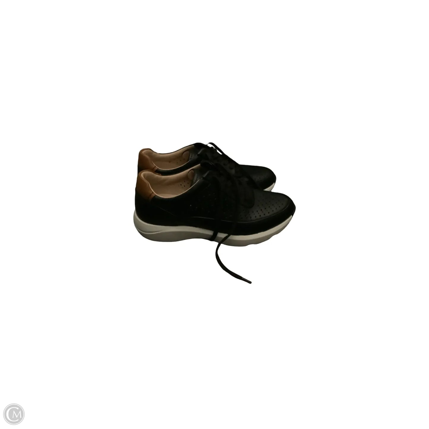Shoes Flats By Clarks In Black & Tan, Size: 9