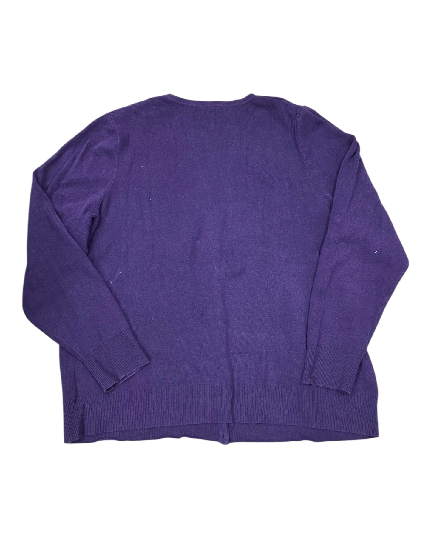 Cardigan By Croft And Barrow In Purple, Size:2X