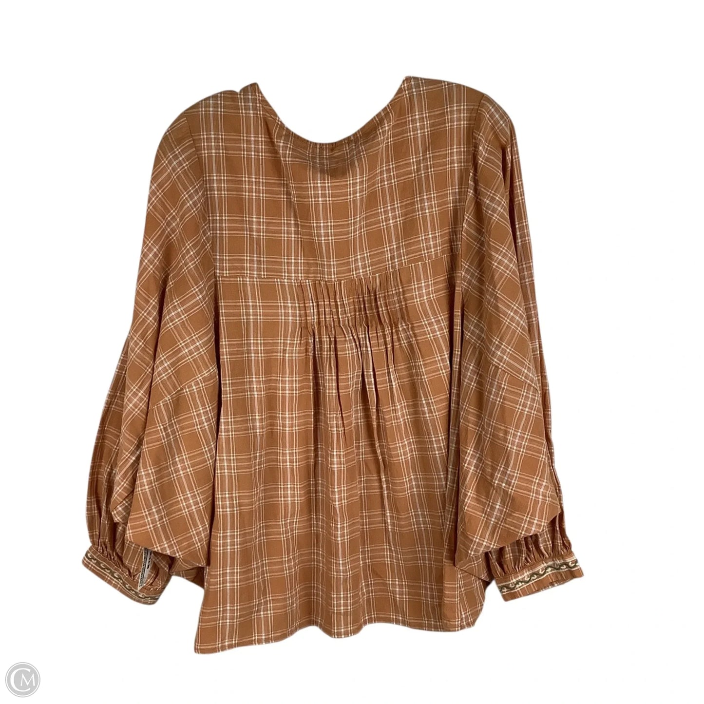 Top Long Sleeve By Easel In Orange, Size: M