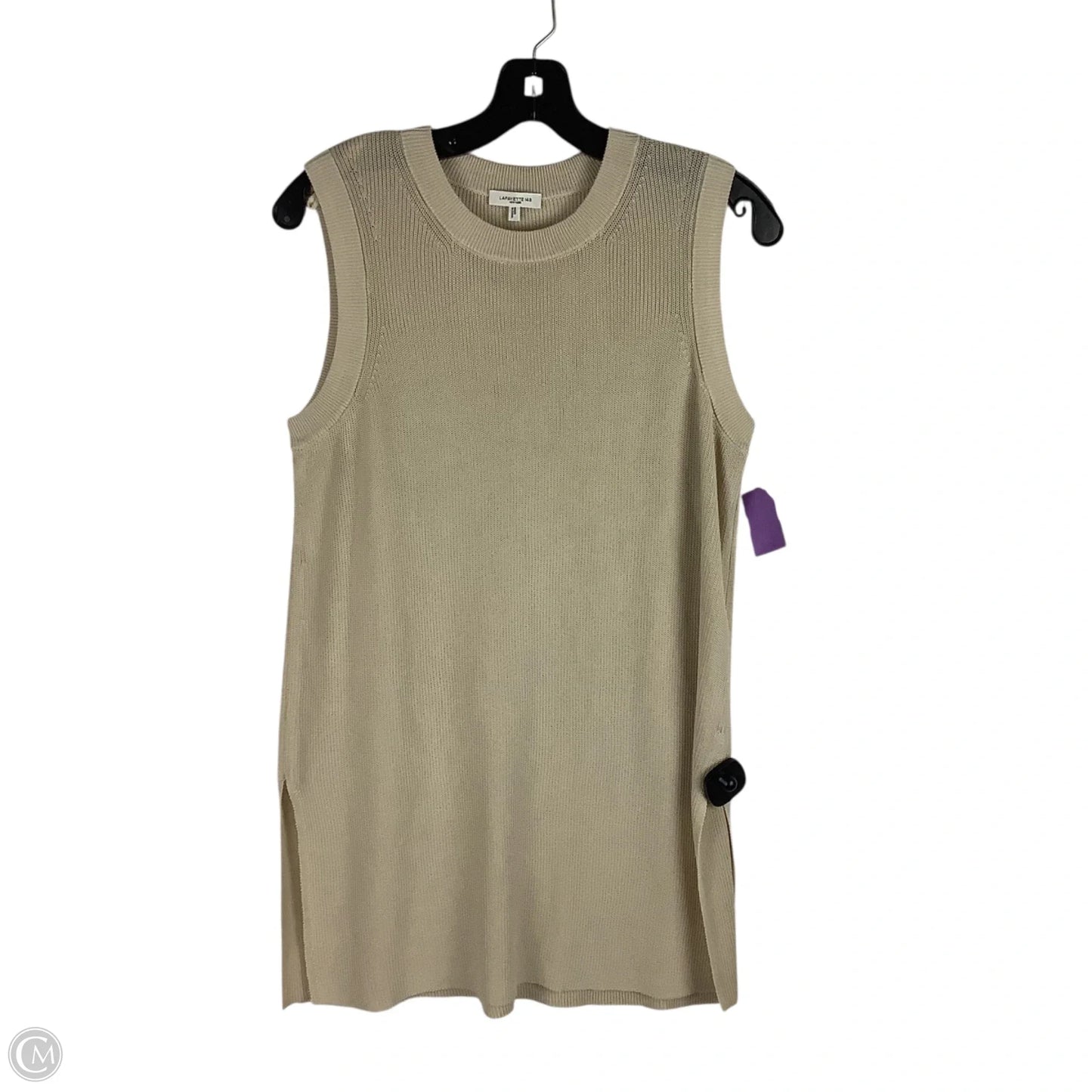 Top Sleeveless Designer By Lafayette 148 In Tan, Size: S