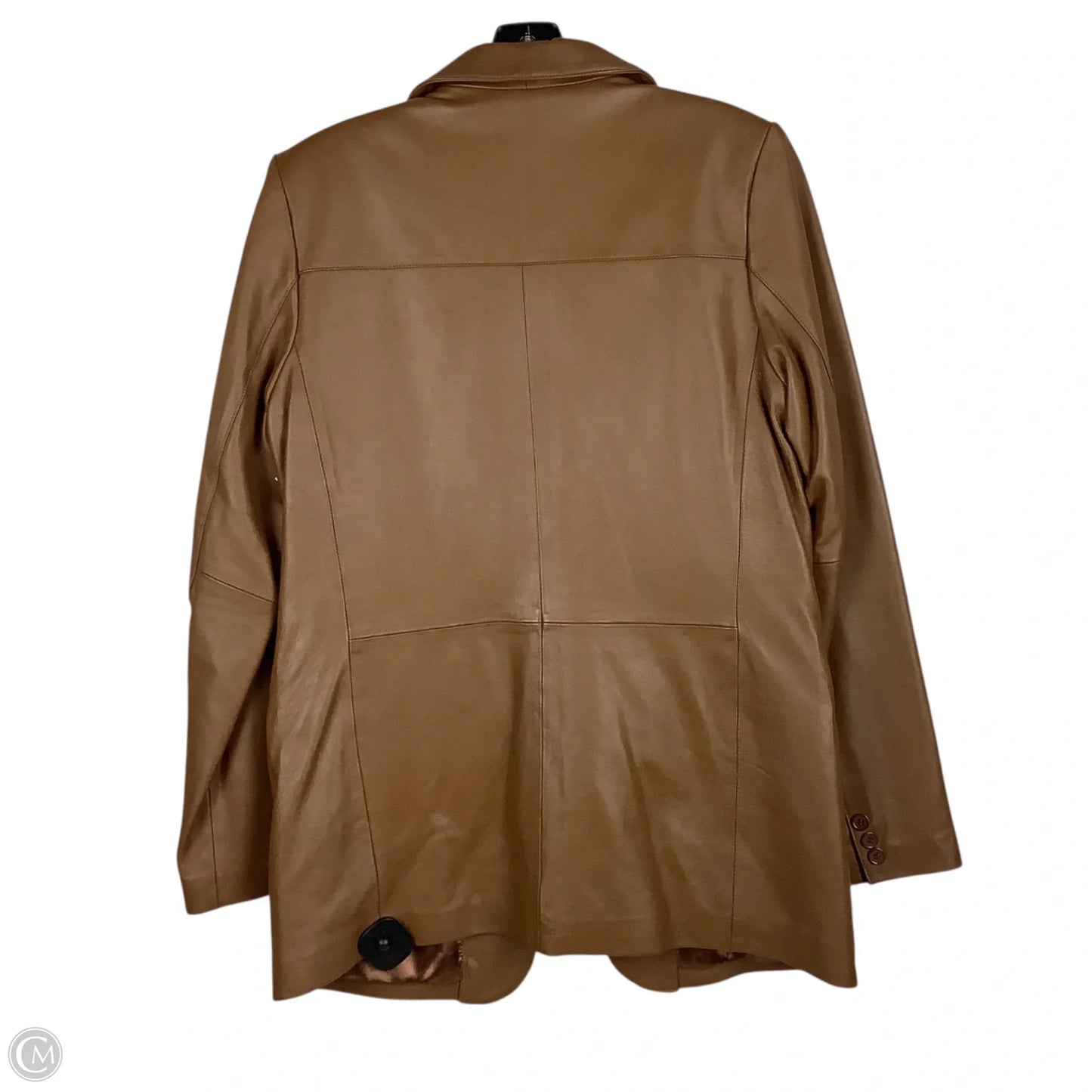 Jacket Leather By Cmc In Brown, Size: 14