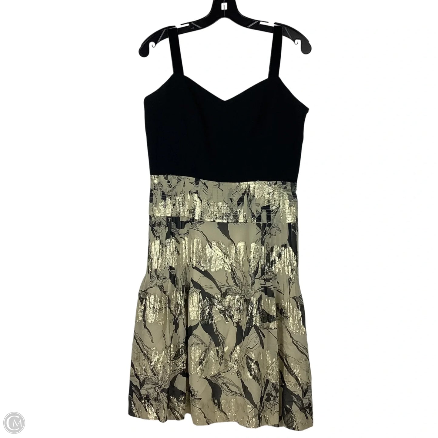 Dress Designer By Tory Burch In Black & Gold, Size: 8