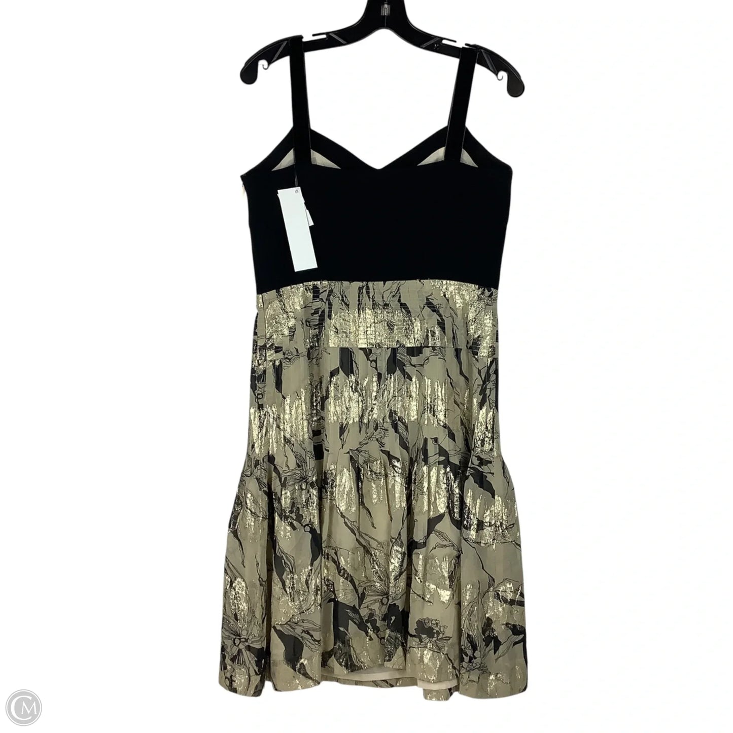 Dress Designer By Tory Burch In Black & Gold, Size: 8