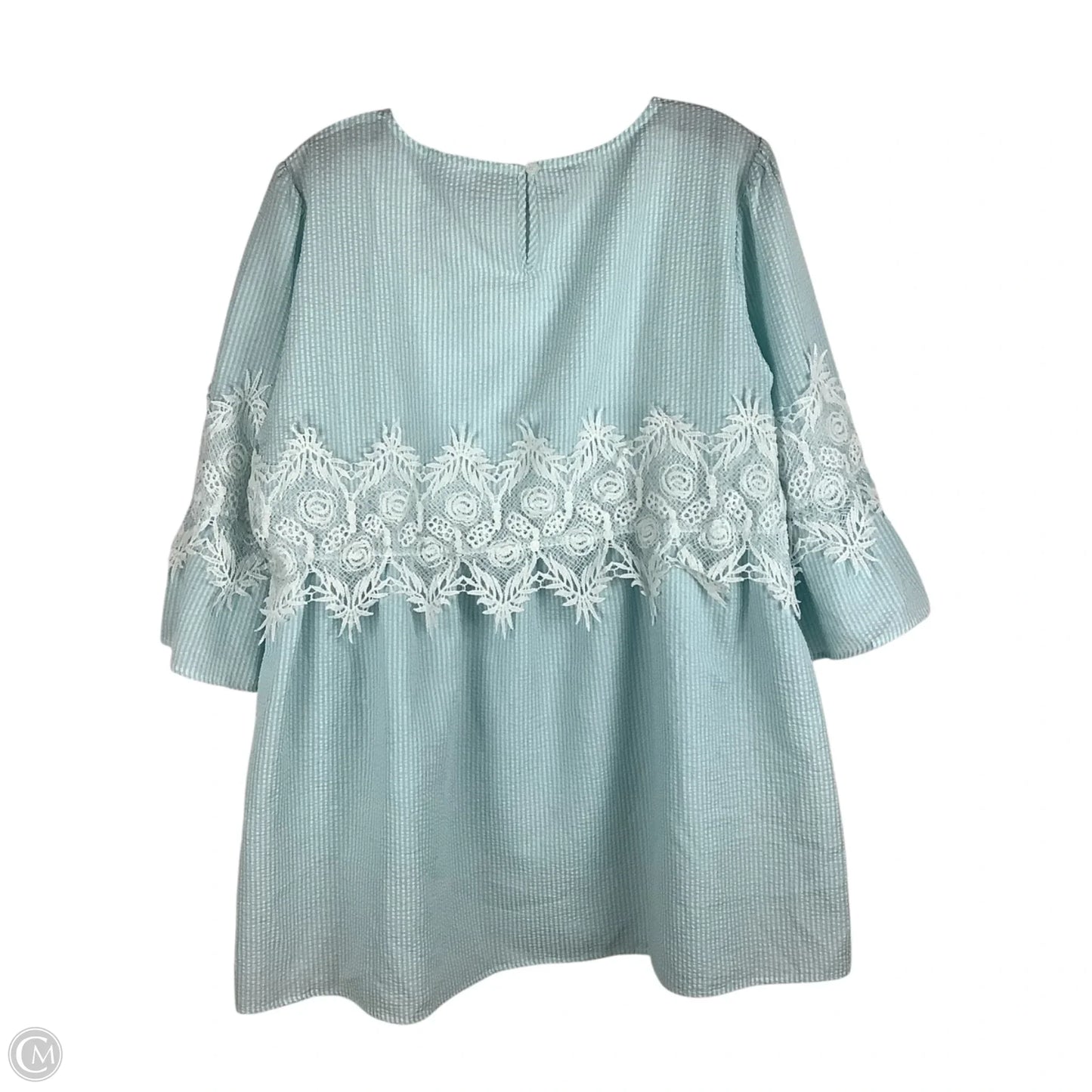 Top Short Sleeve By Chicsoul In Blue, Size: 2x