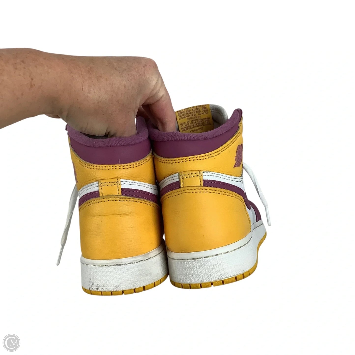 Shoes Sneakers By Nike In Purple & Yellow Size: 7 YOUTH