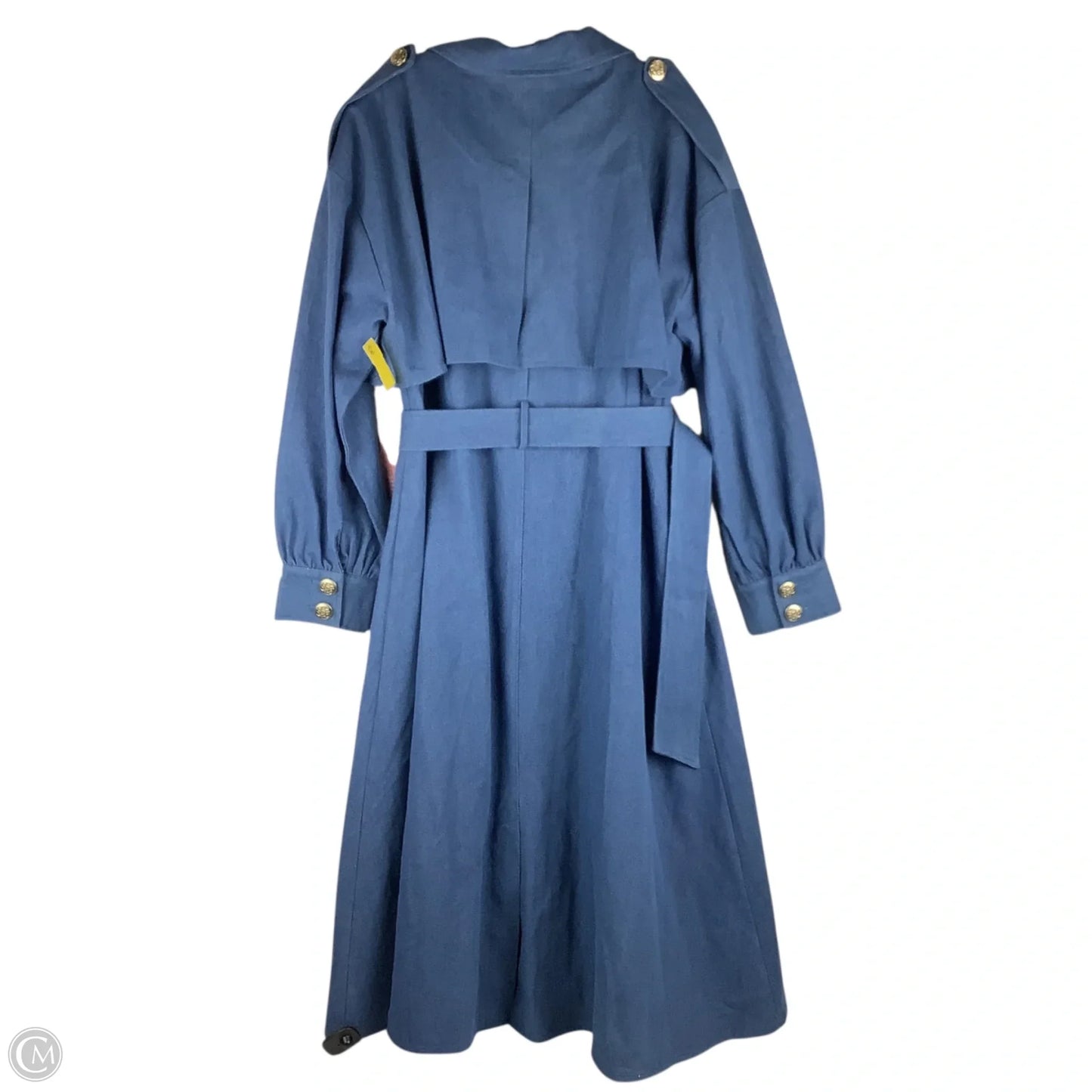 Coat Trench Coat By Cmc In Blue, Size: L
