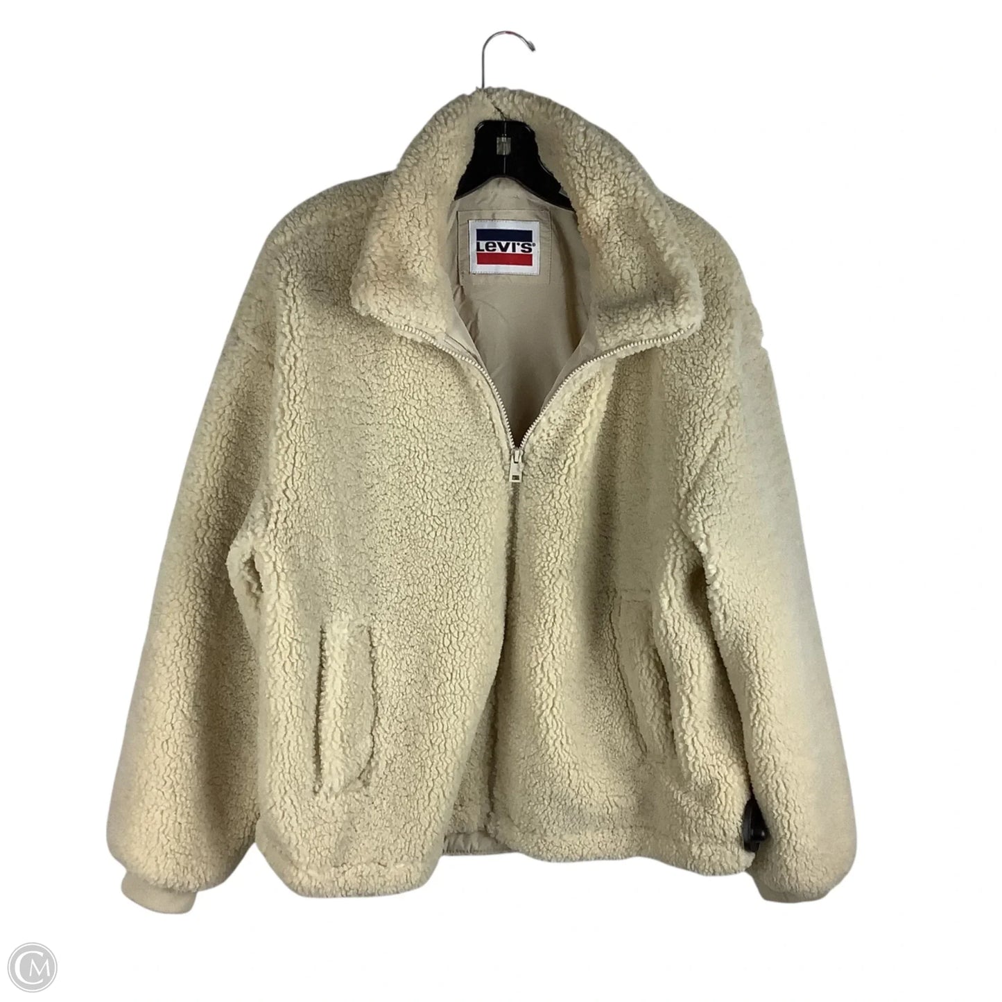 Jacket Faux Fur & Sherpa By Levis In Cream, Size: M