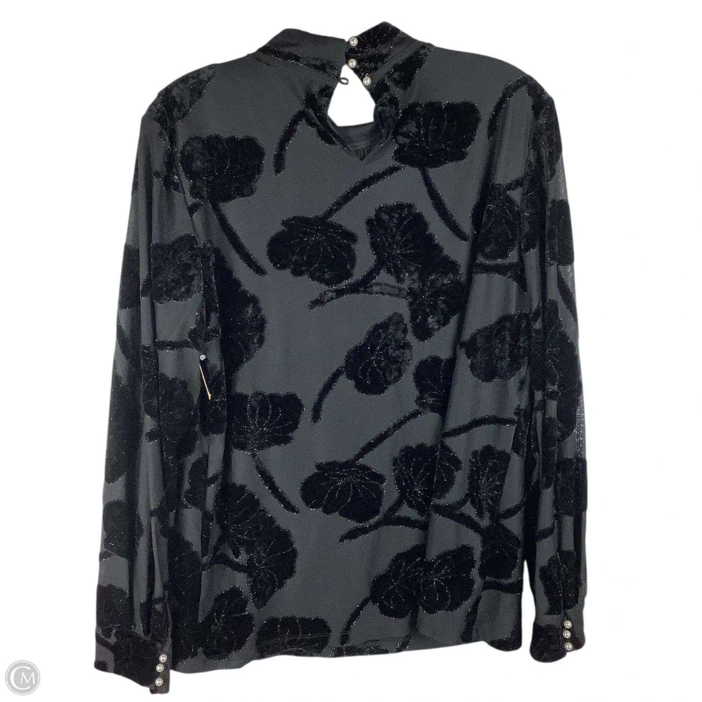 Top Long Sleeve Designer By Karl Lagerfeld In Black, Size: M