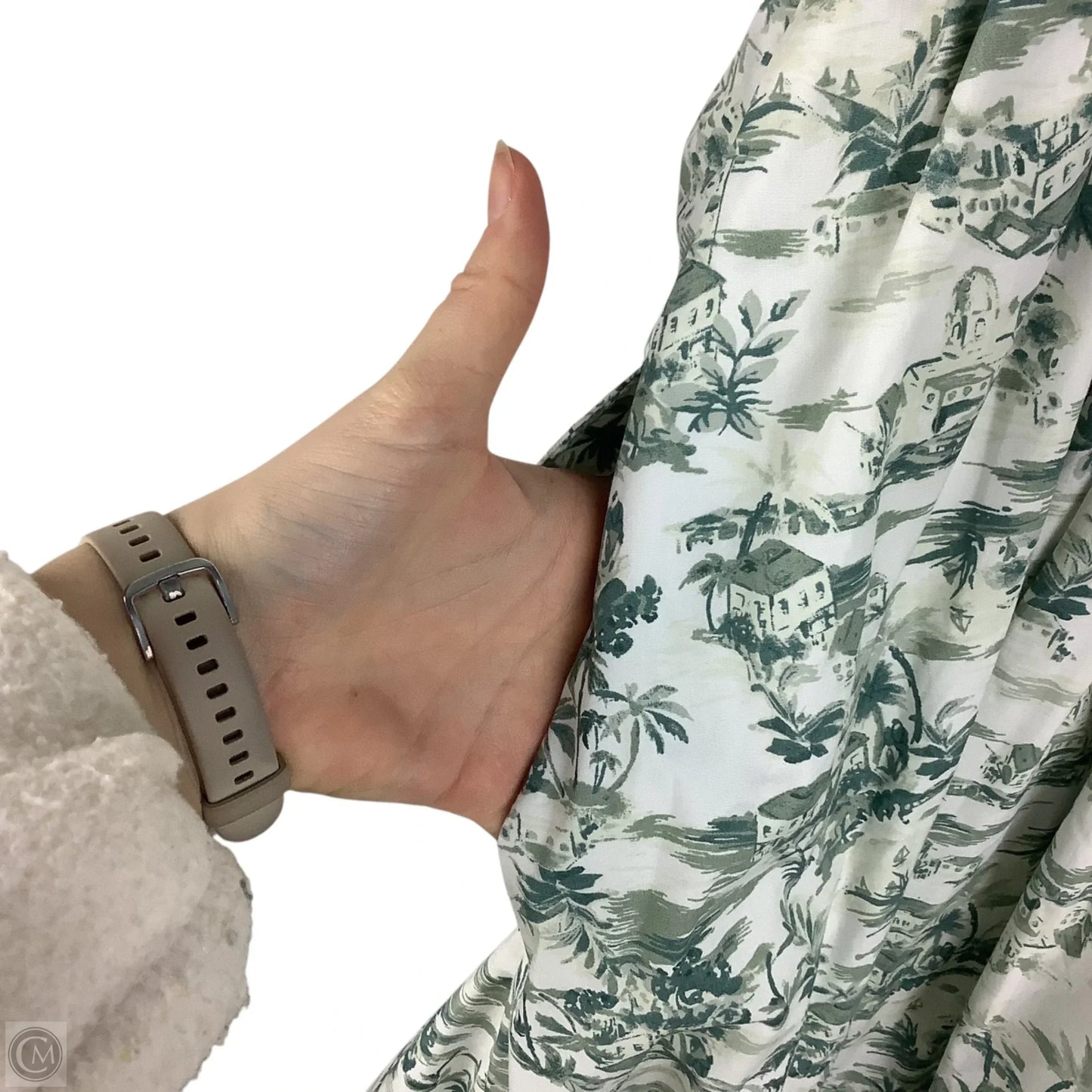 Dress Party Long By Abercrombie And Fitch In Green & White, Size: Xl