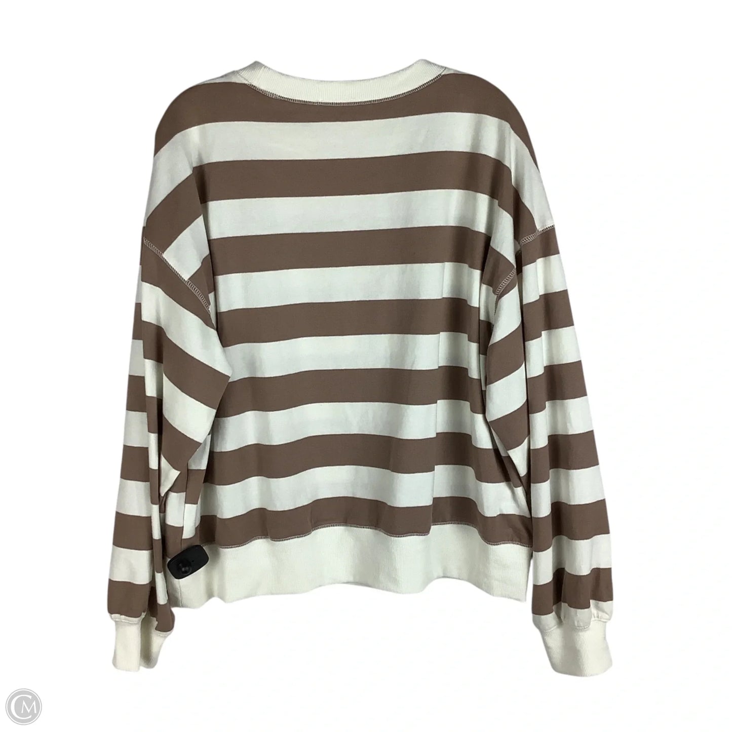 Sweatshirt Crewneck By Fantastic Fawn In Brown & Cream, Size: M