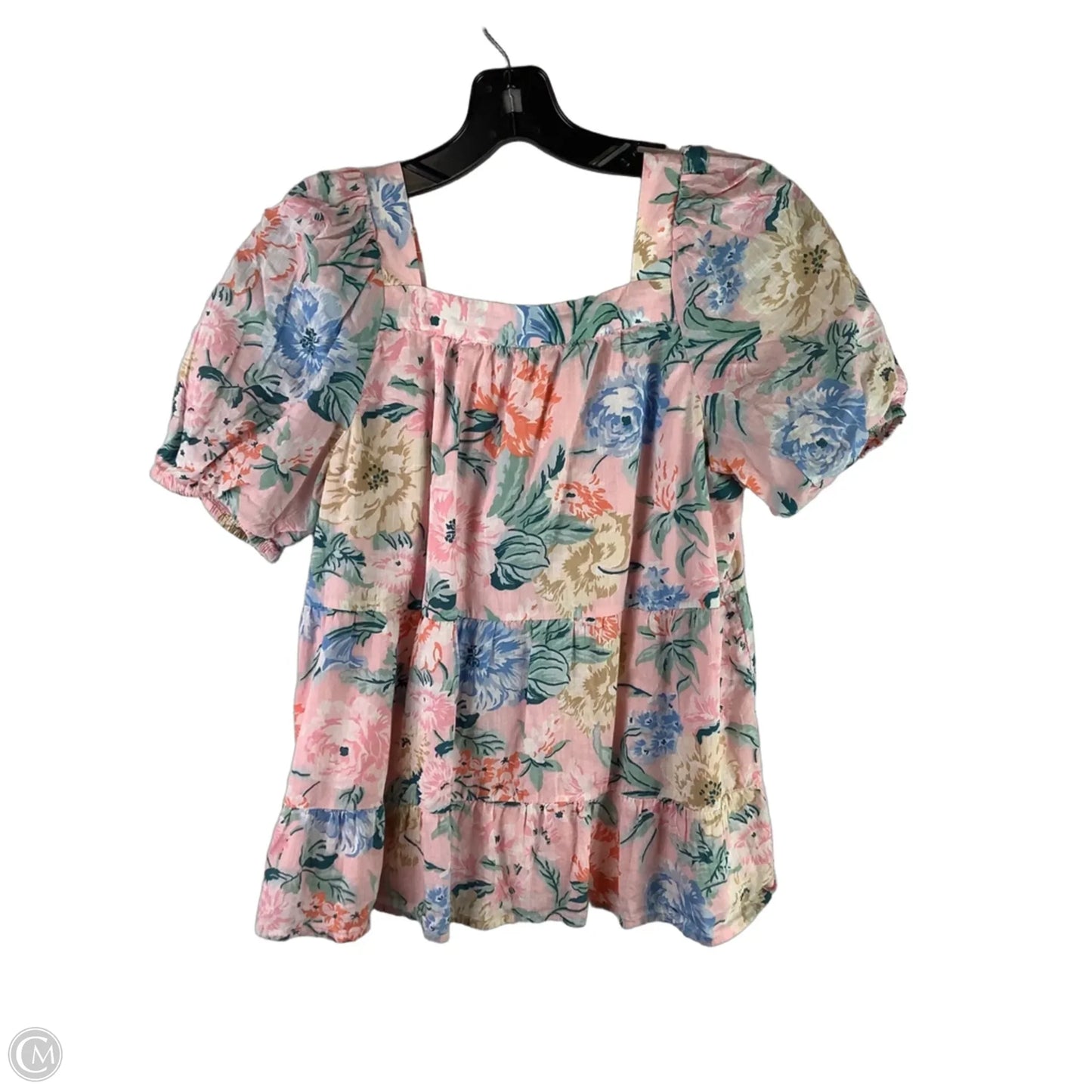 Top Short Sleeve By Loft In Pink, Size: Xsp