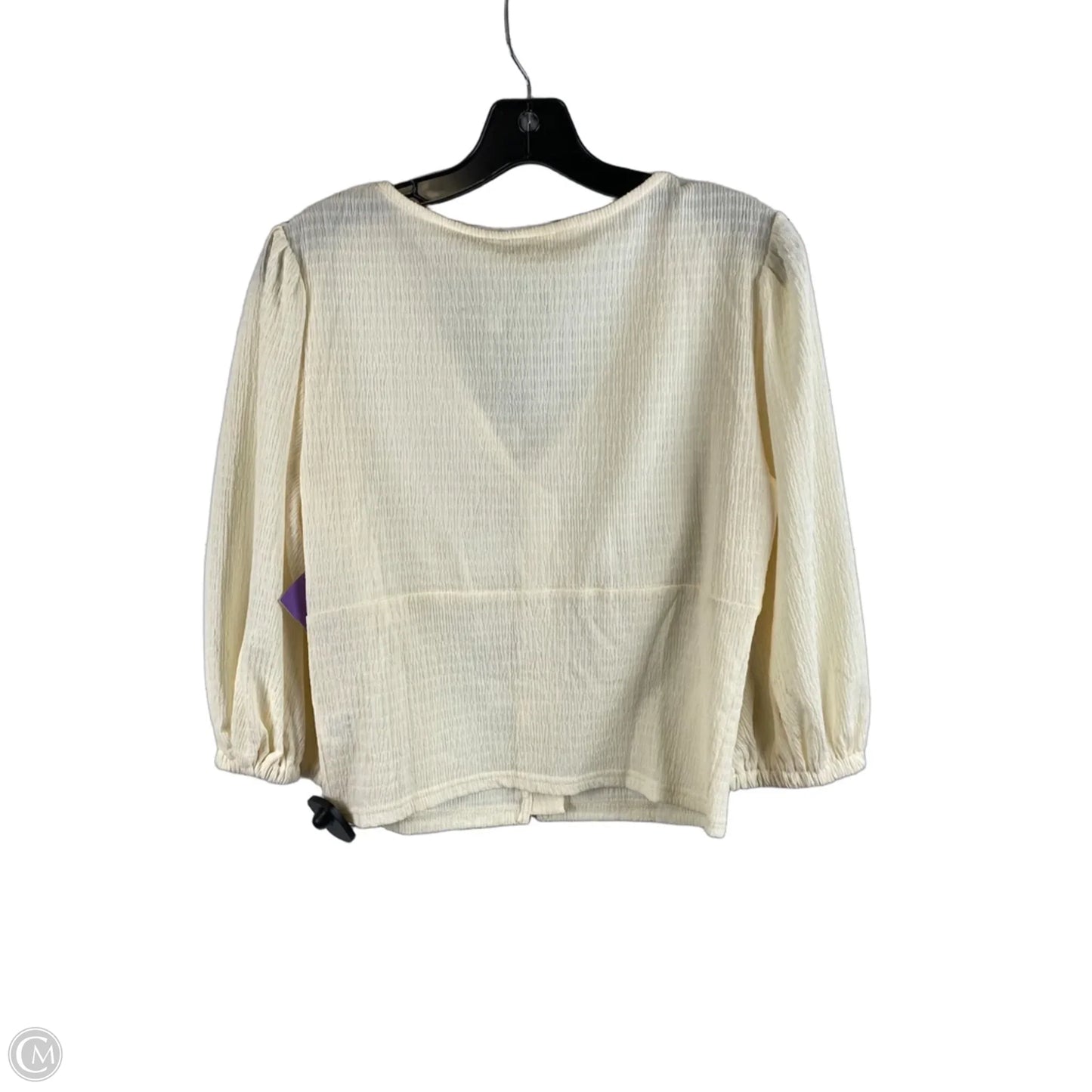 Top Short Sleeve By Easel In Cream, Size: L