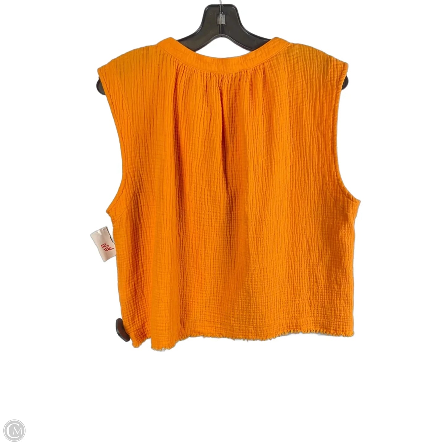 Top Sleeveless By Dkny In Orange, Size: L