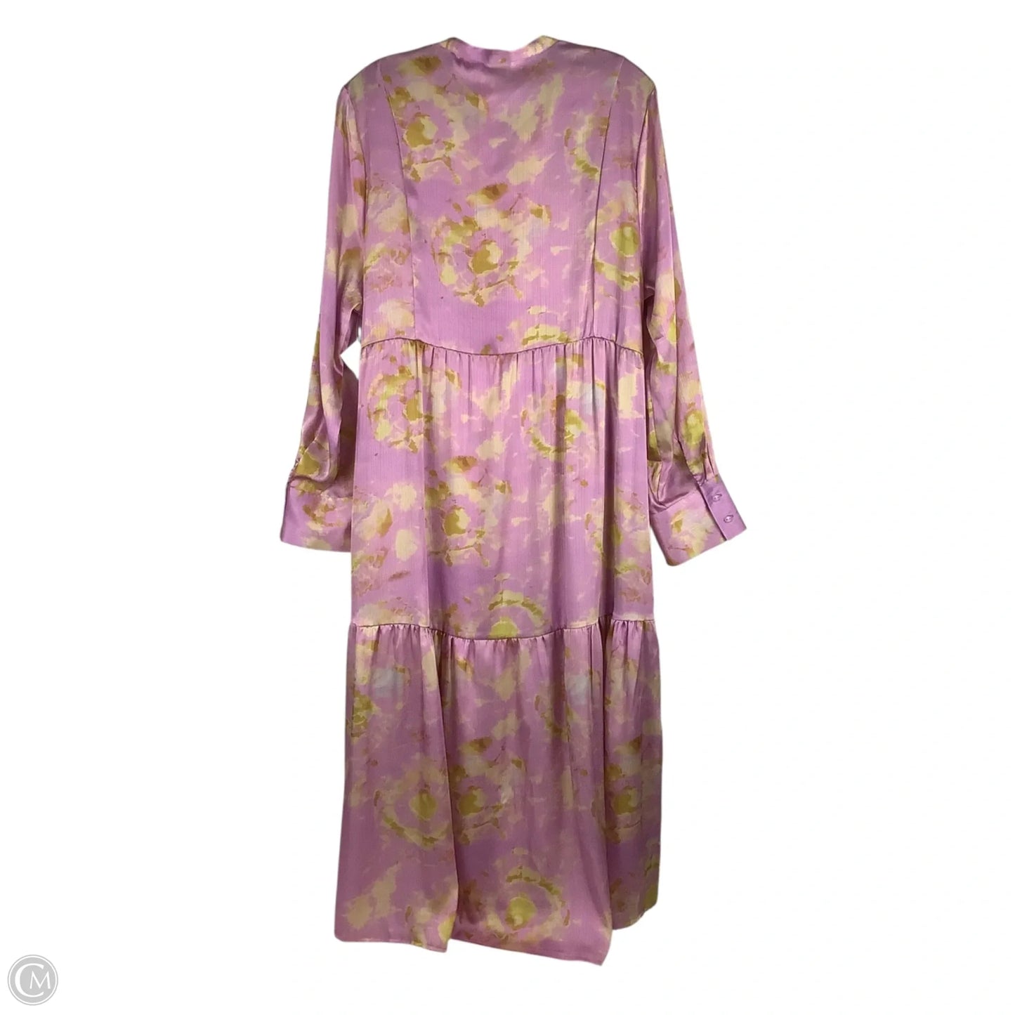 Dress Party Midi By Cmc In Pink & Yellow, Size: Xl