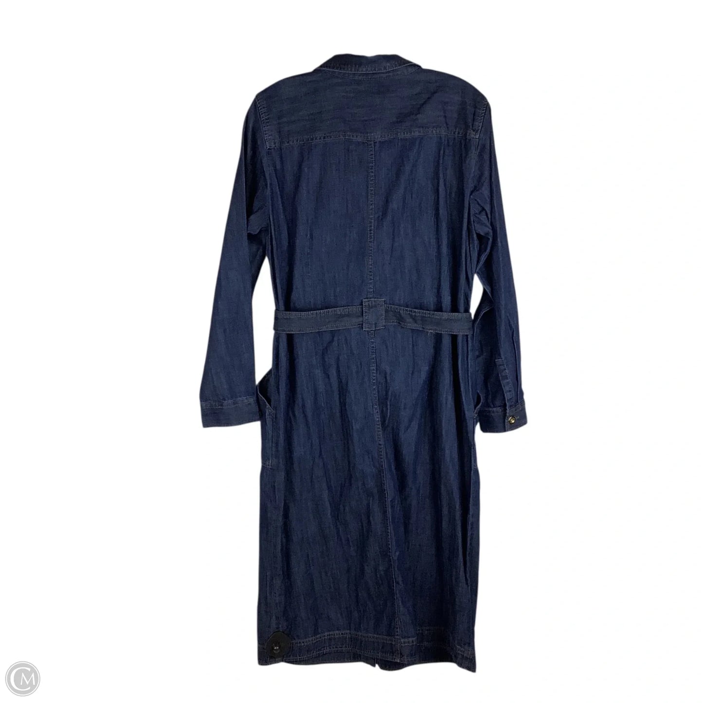 Dress Casual Midi By Talbots In Blue Denim, Size: L