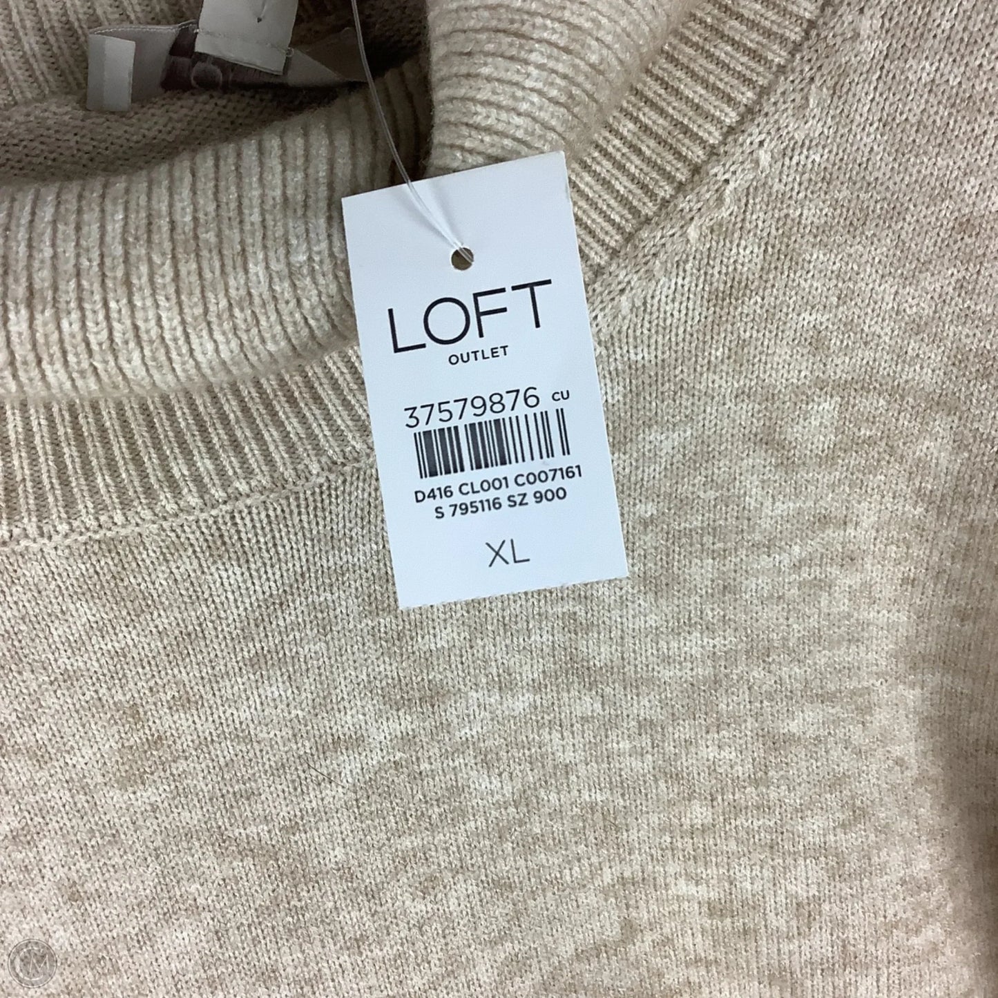 Dress Sweater By Loft In Cream, Size: Xl