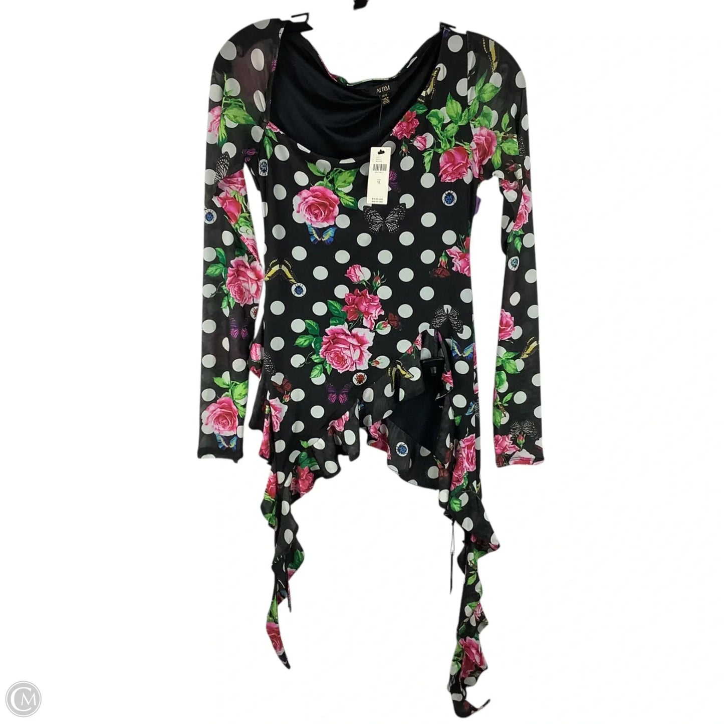 Top Long Sleeve By Anthropologie In Floral Print, Size: M
