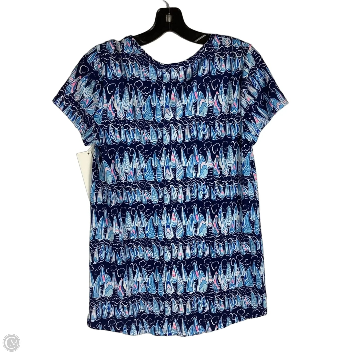 Top Short Sleeve Designer By Lilly Pulitzer In Blue, Size: S