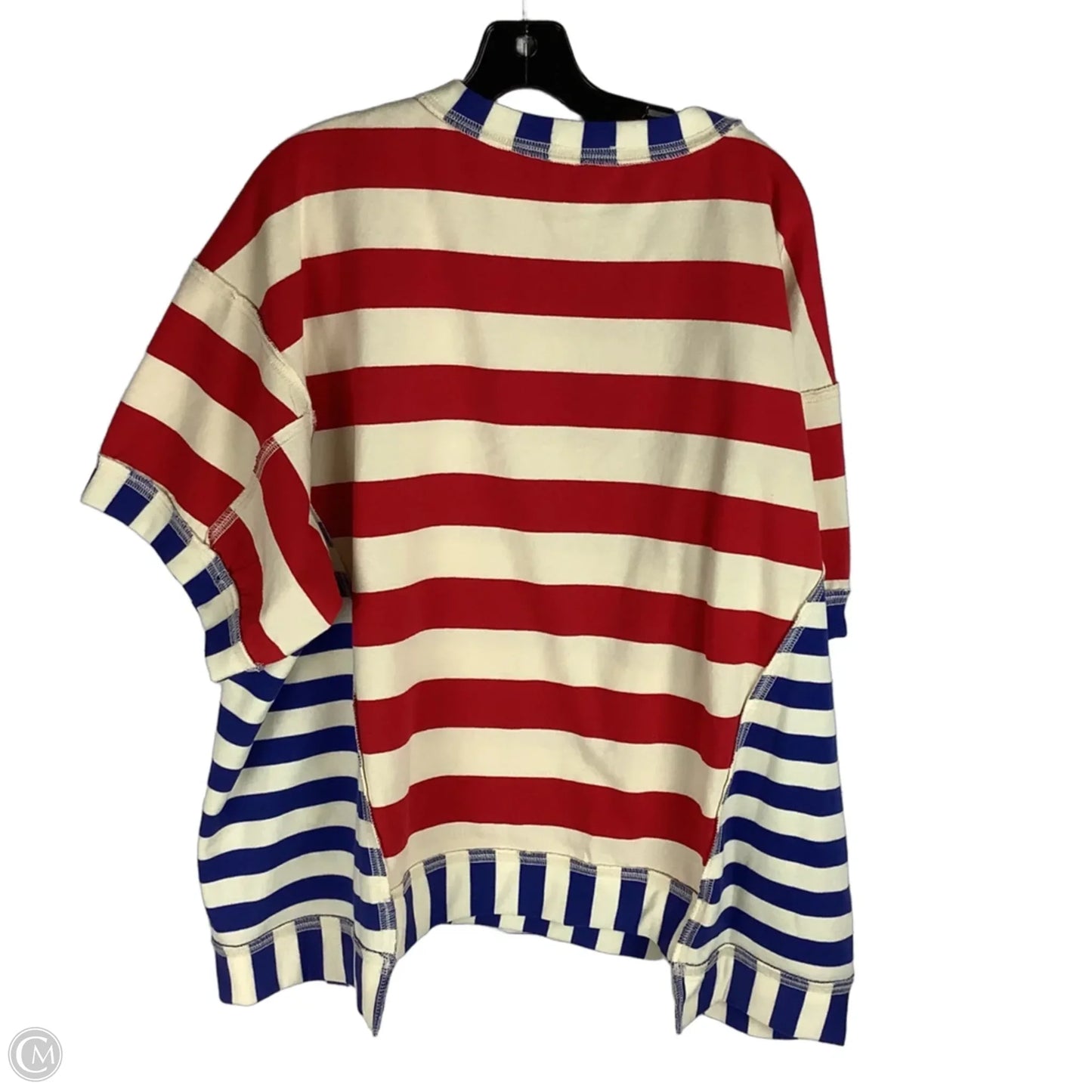 Top Short Sleeve By Fantastic Fawn In Red & Tan, Size: S