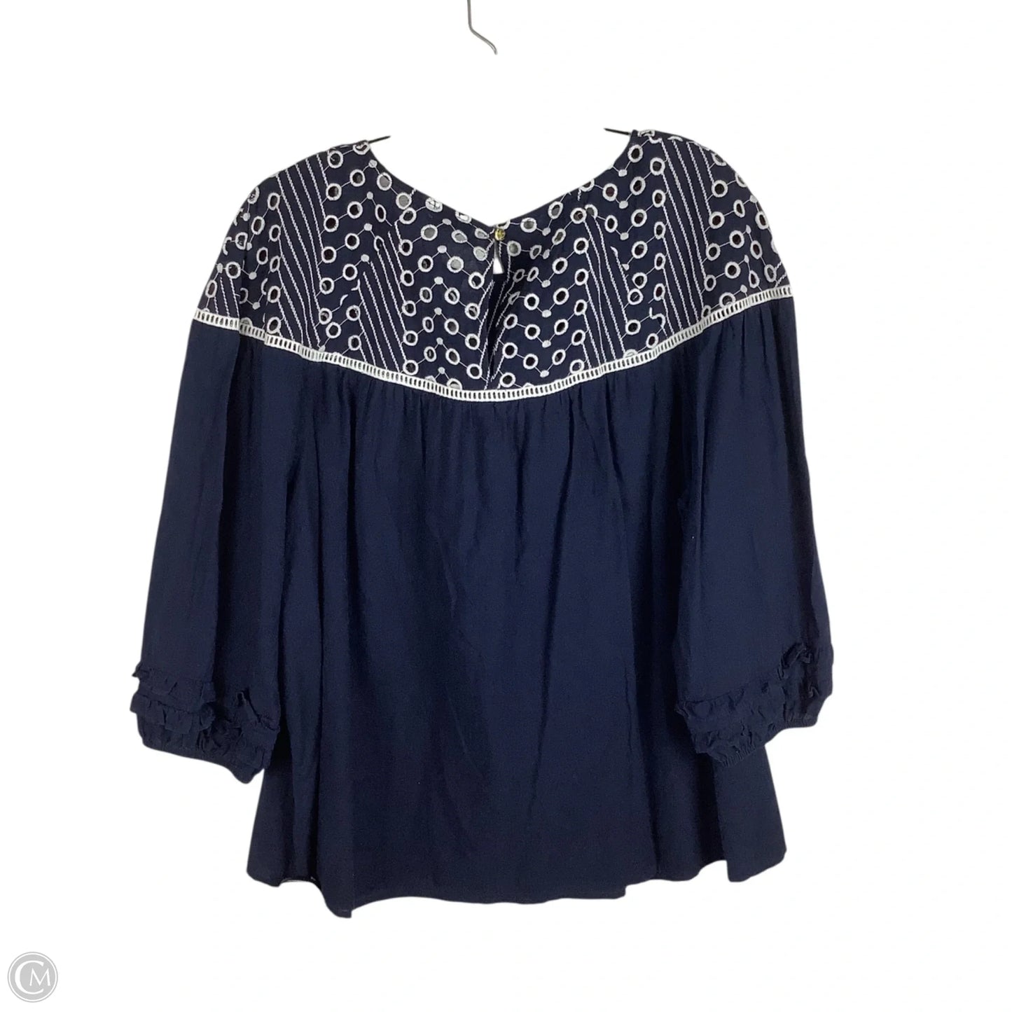 Top 3/4 Sleeve By Crown And Ivy In Blue, Size: 2x