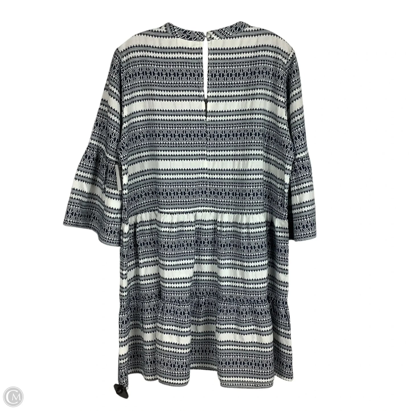 Dress Casual Midi By Ariat In Blue & White, Size: L