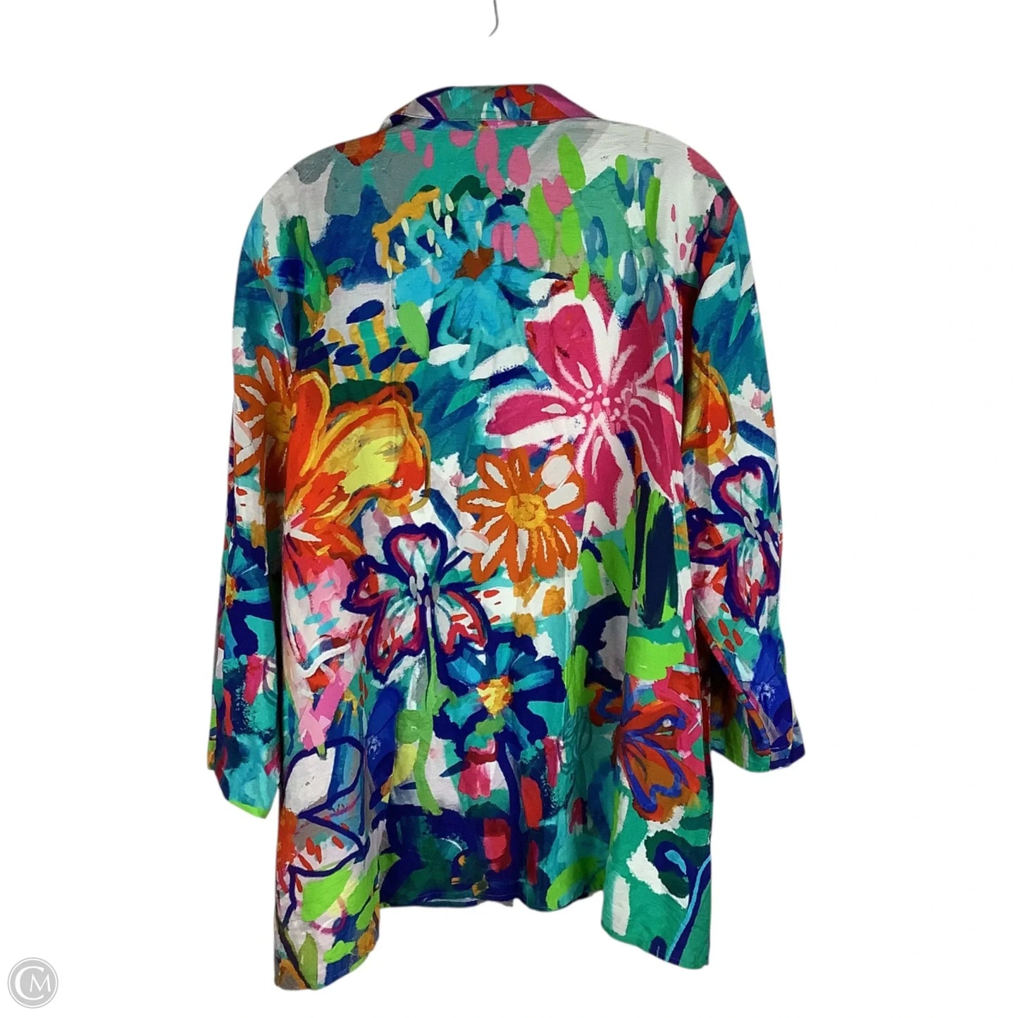 Top 3/4 Sleeve By Ali Miles In Multi-colored, Size: 2x