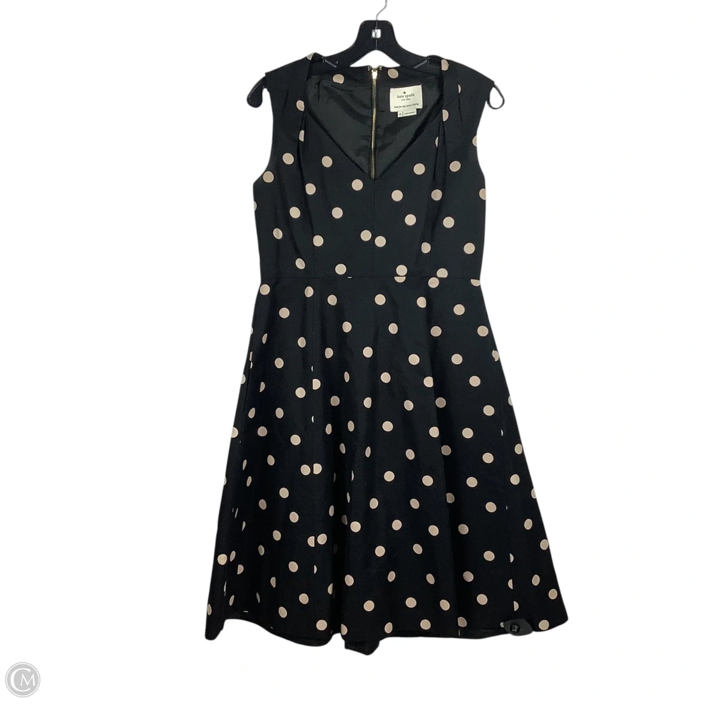 Dress Designer By Kate Spade In Black & Cream, Size: 8