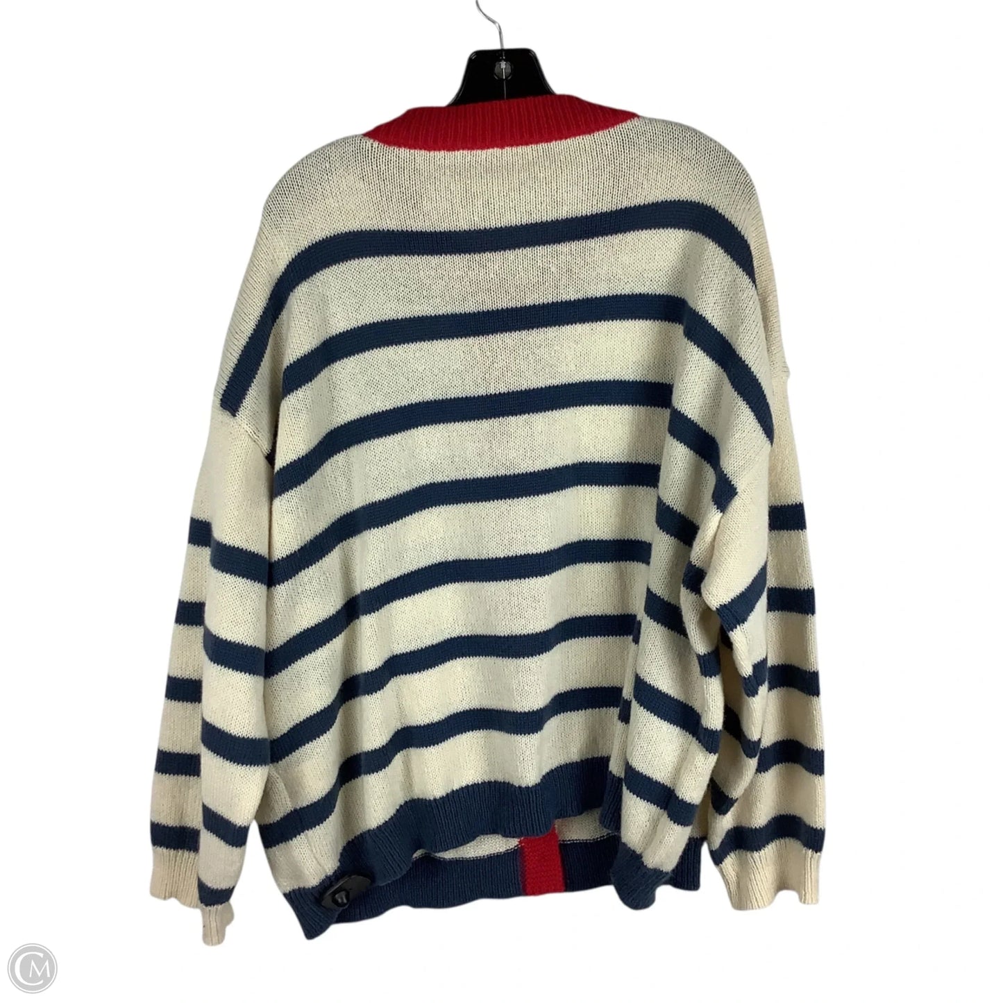 Sweater Cardigan By Shein In Cream & Red, Size: 3x