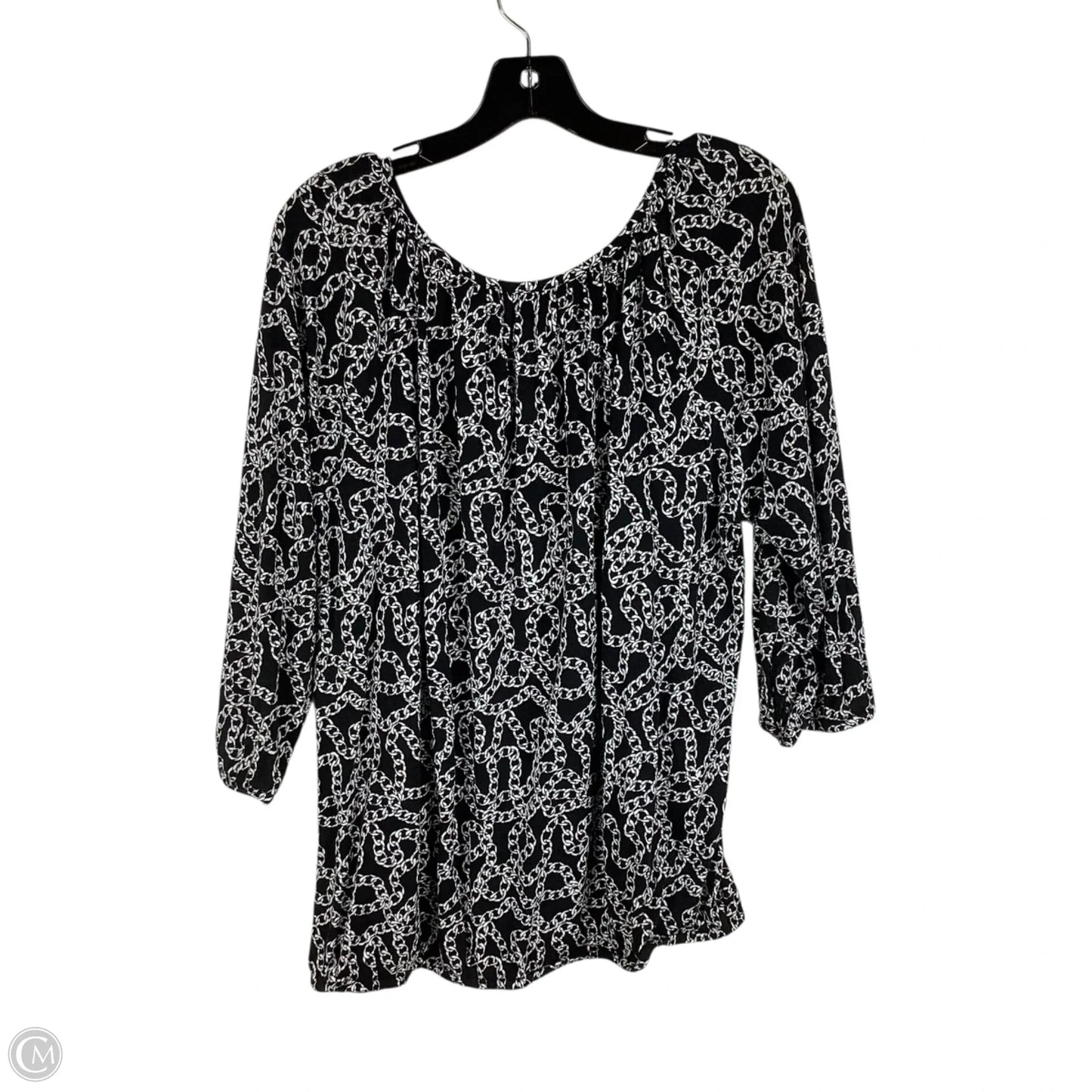 Top Long Sleeve Designer By Michael Kors In Black & White, Size: 1x