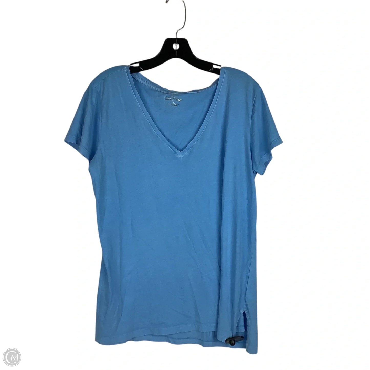 Top Short Sleeve Designer By Lilly Pulitzer In Blue, Size: L