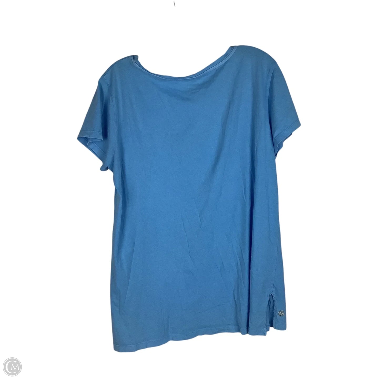 Top Short Sleeve Designer By Lilly Pulitzer In Blue, Size: L