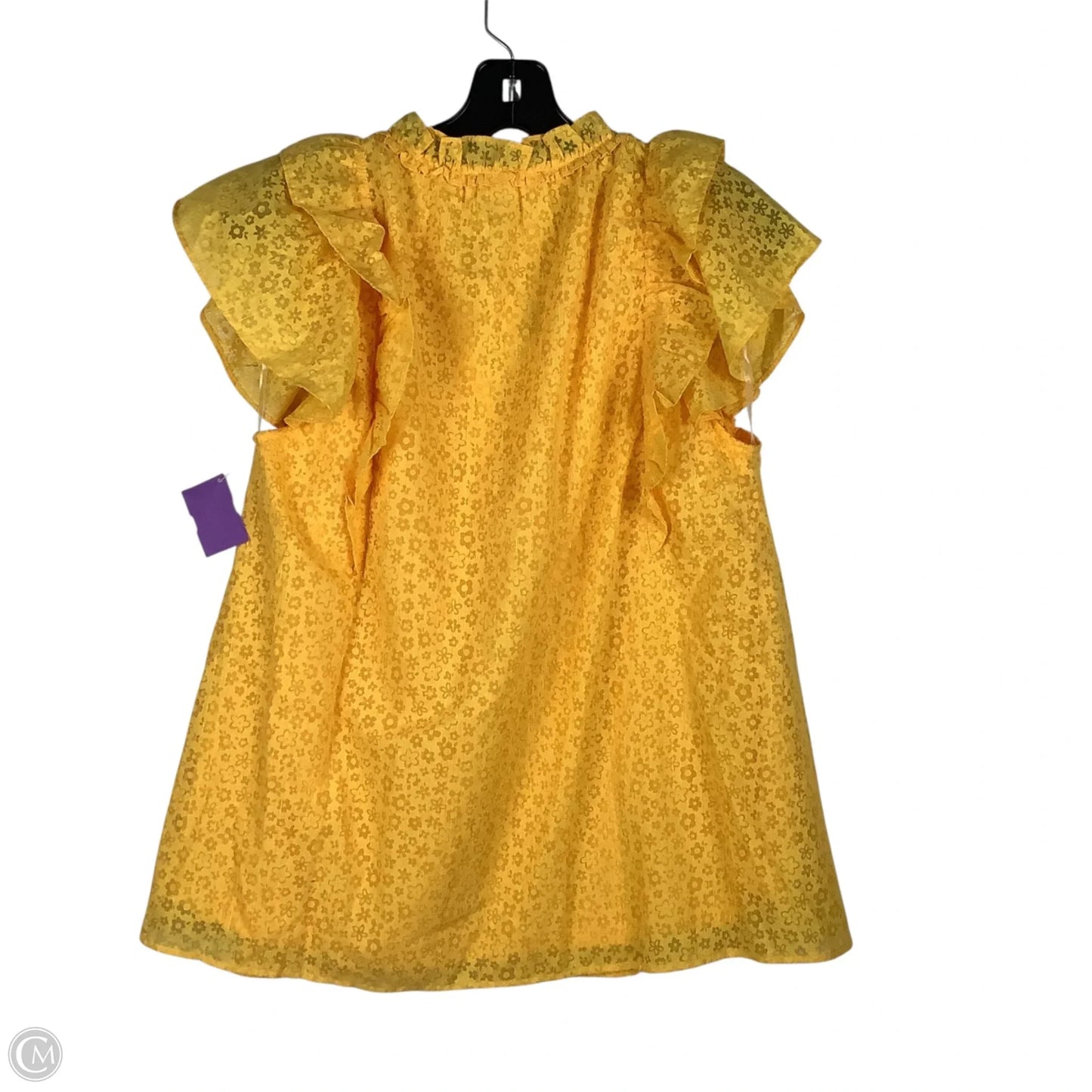 Top Short Sleeve By Entro In Yellow, Size: L