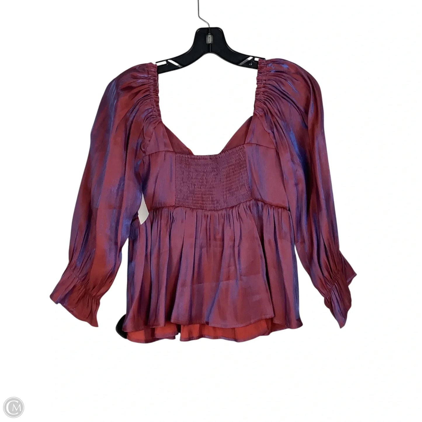 Top Long Sleeve By Entro In Blue & Red, Size: S