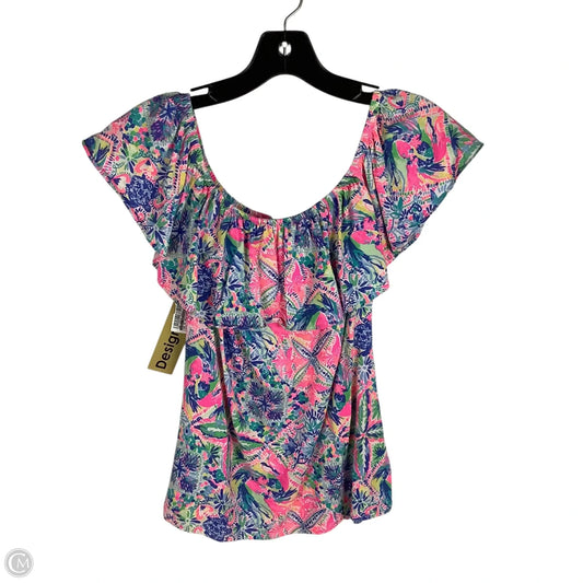 Top Short Sleeve Designer By Lilly Pulitzer In Pink, Size: Xs