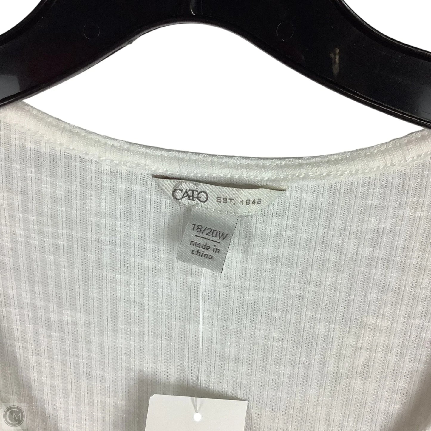 Top Long Sleeve By Cato In White, Size: Xl (18/20)